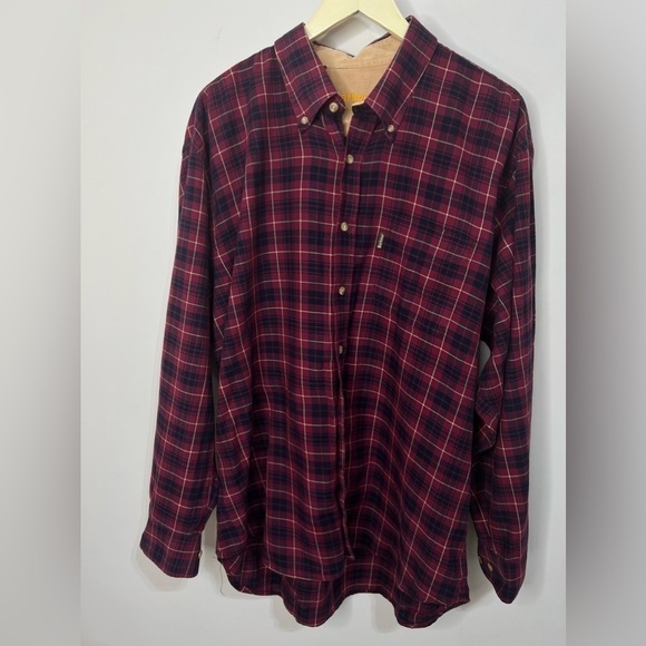 Barbour Other - Barbour checkered Button Up With Corduroy Sleeve Cuffs Size XL